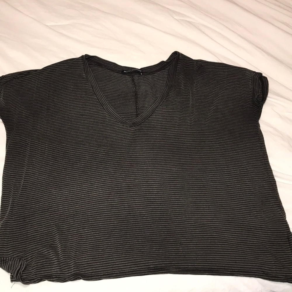 Brandy Melville black & grey striped top